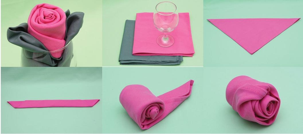 roses de serviettes de table idées de design bricolage