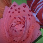 décor de serviettes en papier roses