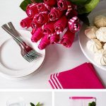 décoration de serviettes en papier roses