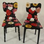chaise de découpage de fleurs