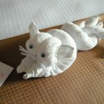 jouets de serviette chat
