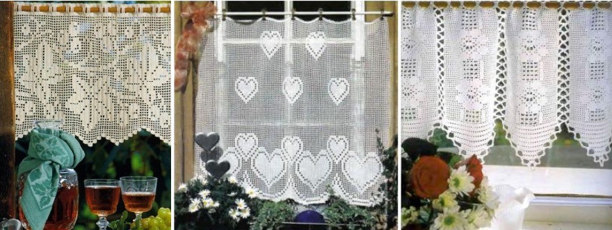 Une sélection de rideaux dans la technique du tricot