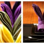 réglage de la table avec la conception des idées de serviettes en origami