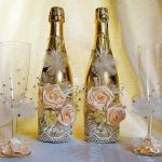 décoration de bouteilles de champagne pour des idées de décoration de mariage