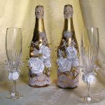 décorer des bouteilles de champagne pour des idées de mariage