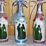 décorer des bouteilles de champagne pour la conception des idées de mariage