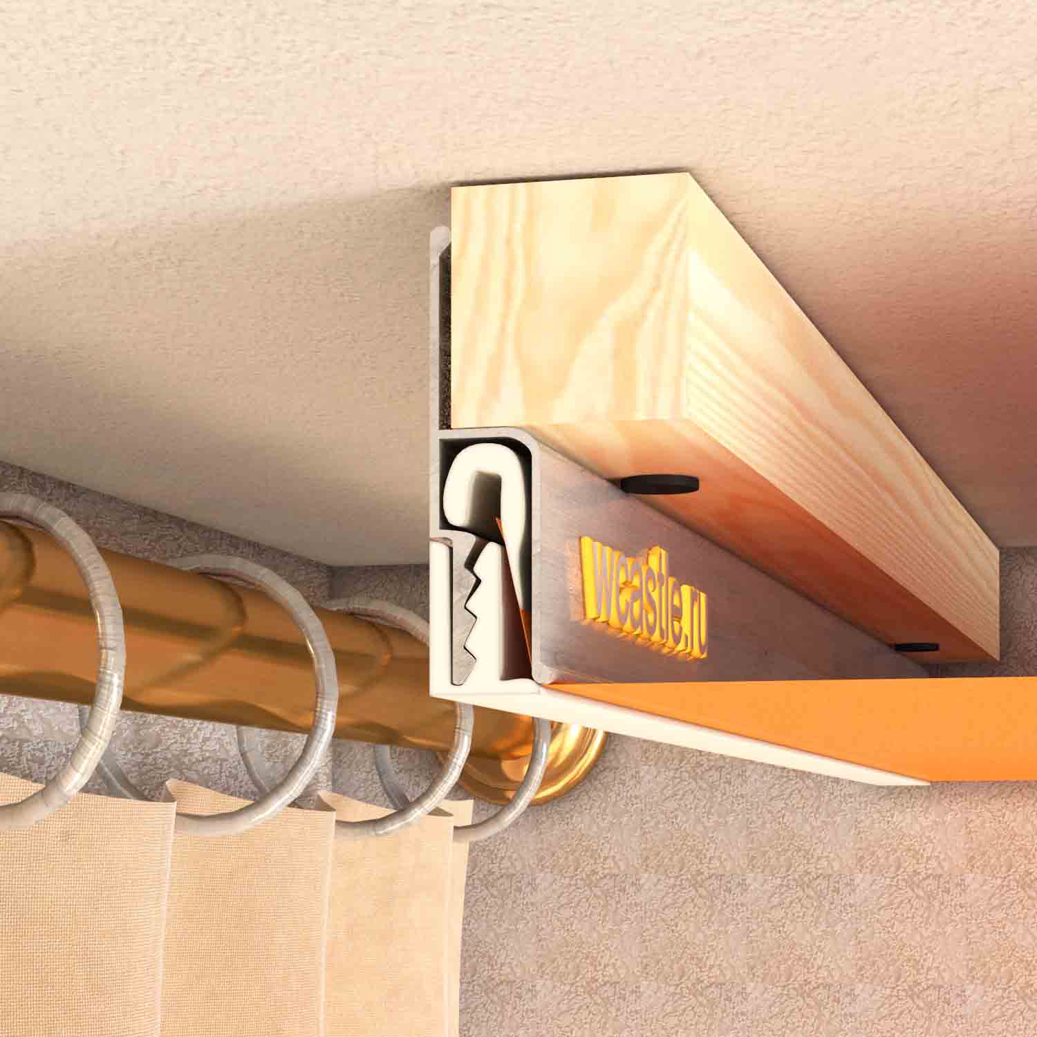 niche pour rideaux dans le plafond tendu