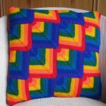 oreiller tricoté décor