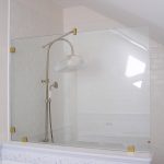 rideau de verre pour types d'idées de salle de bain